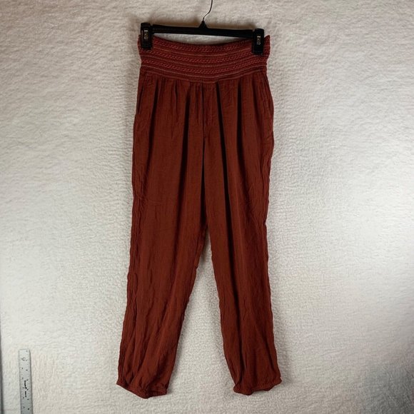 Ett Twa By Anthropologie Women's Sulawesi Smocked Joggers In Cedar Size XS 8790‎ - Picture 1 of 10